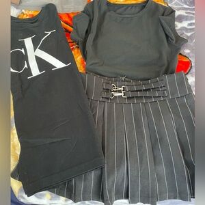 Forever 21 Black and White Striped Skirt